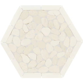 Icicle Framed Hex Pebble - stone tile